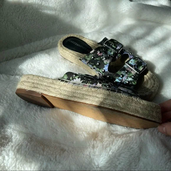 Rebecca Minkoff Women’s Jodi Slide Sandals,Black Flower - Picture 13 of 15